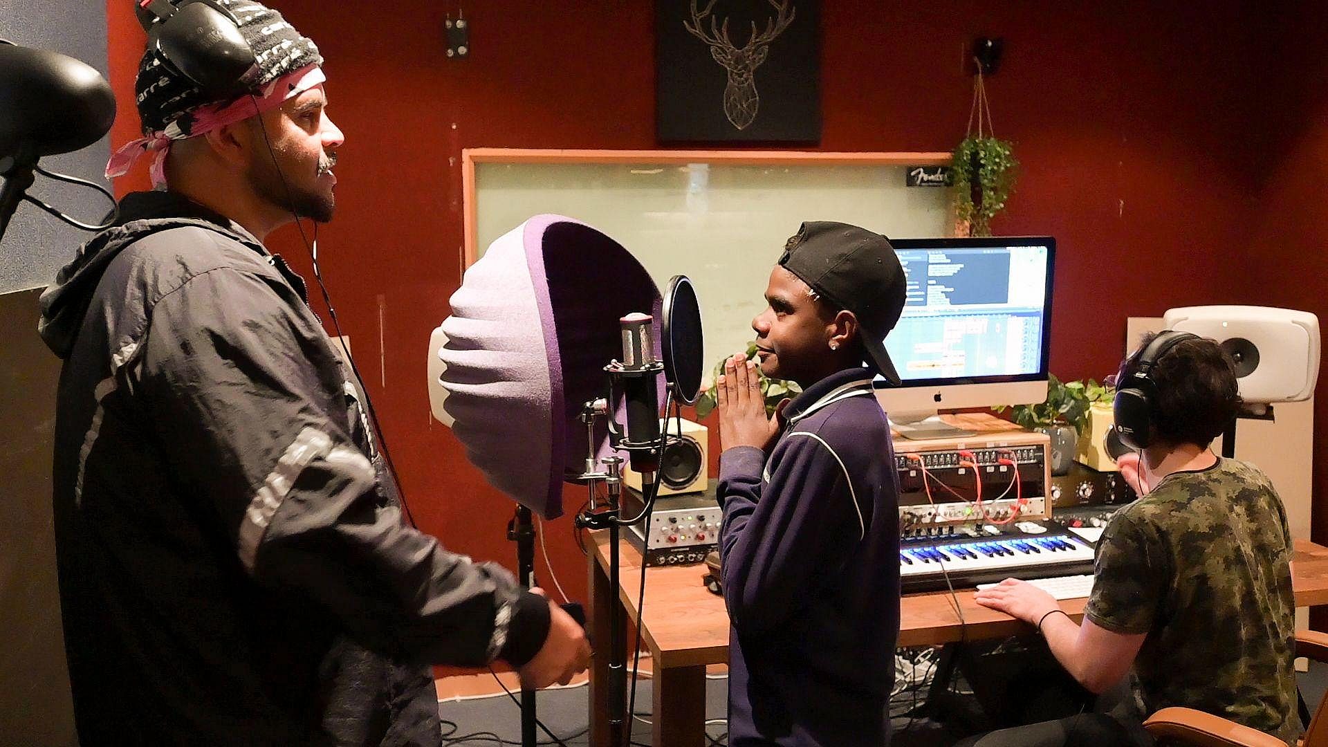James Alberts and kid Music At Work Carclew credit Morgan Sette